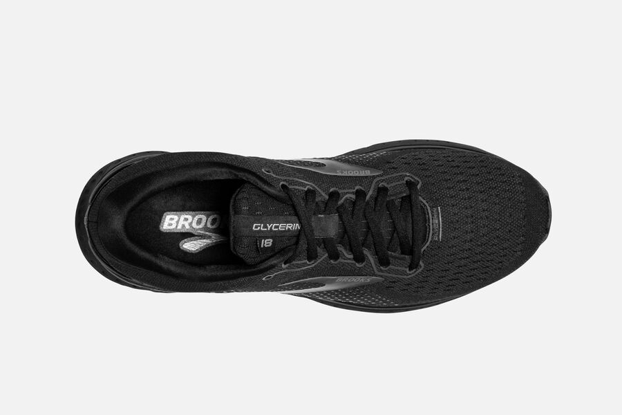 Brooks Israel Glycerin 18 Road Running Shoes Mens - Black - BQH-915043